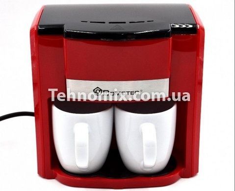 Кавоварка крапельна Domotec MS-0708 на 2 чашки 500Вт Червона