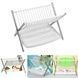 Сушилка для посуды двухярусная пластиковая Multifunctional Folding Kitchen Rack Белая