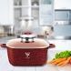 Кастрюля квадратная с антипригарным покрытием и крышкой 24см 4,5л Тор Kitchen ТК00055 Красная