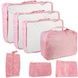 Набор органайзеров для хранения вещей дорожный 8 шт Travel storage bag XL-940 Розовый