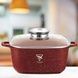 Кастрюля квадратная с антипригарным покрытием и крышкой 24см 4,5л Тор Kitchen ТК00055 Красная