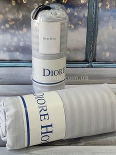 Простирадло на гумці (160х200см) Diore Grey Сатин-страйп Бавовна