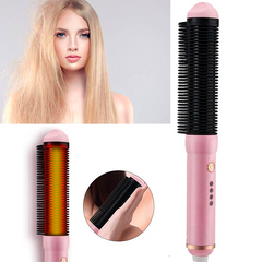 Расческа выпрямитель для волос Fashion Hairdresser S9 Розовая