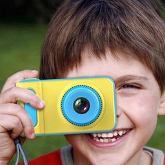 Детский цифровой фотоаппарат Smart Kids Camera V7 (желто-голубой)