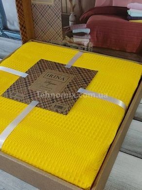 Літнє покривало-піке Irina home Yellow 210х230см Вафельне