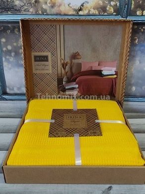Літнє покривало-піке Irina home Yellow 210х230см Вафельне
