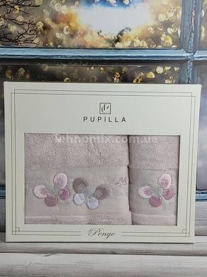 Рушники Pupilla Eva butterfly big lila Пеньє набір 2шт