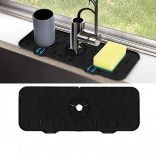 Килимок бризковик на кран Drain mat LY-692 Чорний
