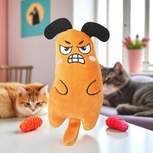 Іграшка Мишка з котячою м'ятою для домашніх улюбленців 15см Помаранчева