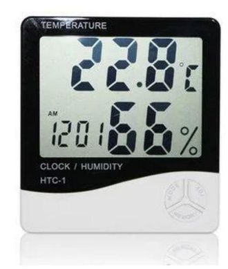 Цифровые часы гигрометр LCD 3 в 1 HTC-1 Белый