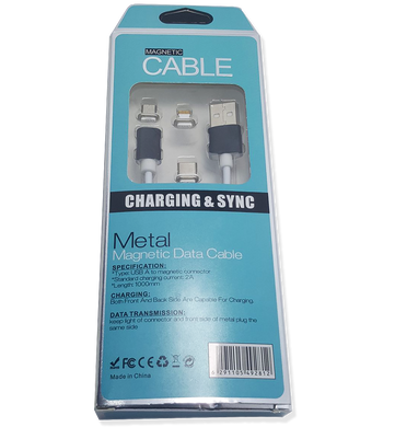 Магнітний кабель 360 ° USB 2.0 для зарядки з Type C