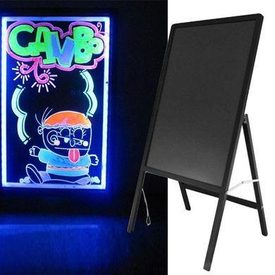 Доска для рисования Fluorescent Board With Stand 50*70 на стойке c фломастером и салфеткой