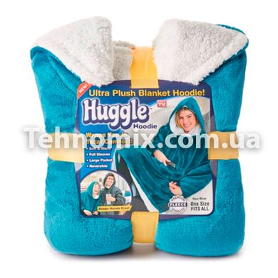 Толстовка-плед с капюшоном Huggle Hoodie Голубая