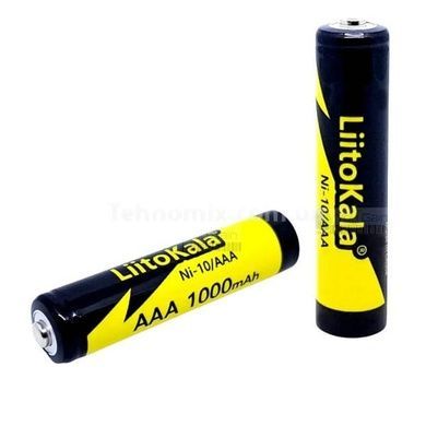 Аккумулятор ААА 1.2V 1000mAh LiitoKala Ni-10/AAA Черный с желтым