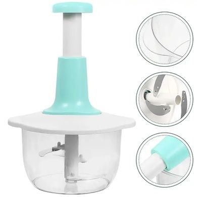 Подрібнювач ручний для овочів з контейнером Food Processor TV One Бірюзовий
