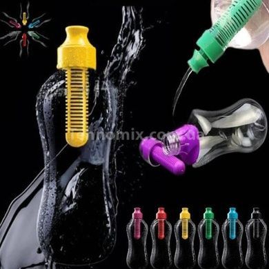 Бутылка для питьевой воды с фильтром 550мл BOTTLE Прозрачная с желтой крышкой