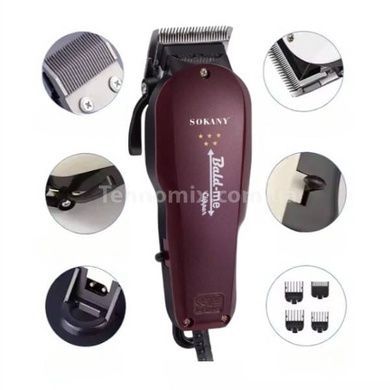 Машинка для стрижки волосся з насадками SOKANY SK-9904 Бордова