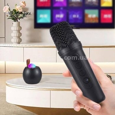 Колонка портативна з 2 караоке мікрофонами та диско-кулею Bluetooth LED Z1 Чорна