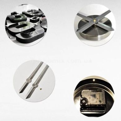 Великий настінний годинник 3D DIY CLOCK 50-90 см Silver
