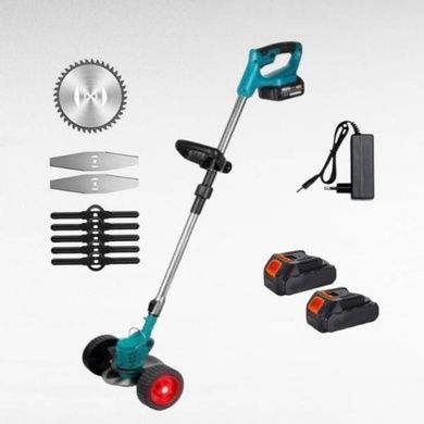 Газонокосилка на 2 аккумулятора 48V 6Ач Domotec 9030 Черная с синим