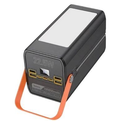 Power Bank со встроенными кабелями Type-C и Lightning 100000 mAh 22.5W Hoco Action DB49 Черный