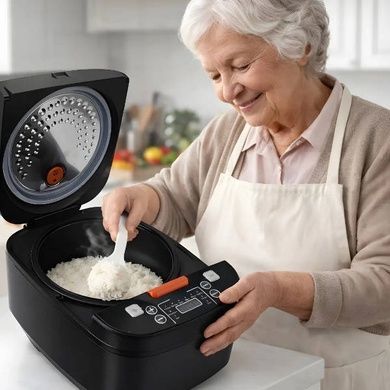 Рисоварка автоматична 5л 900Вт rice cooker AND Reki A1-001A Чорна