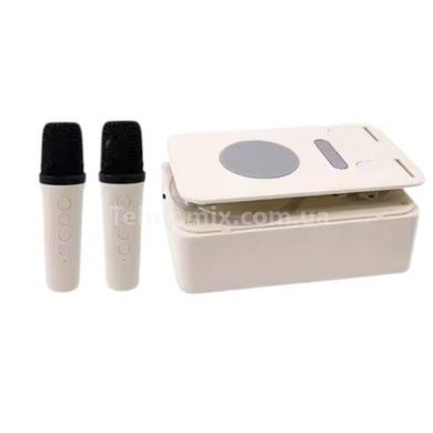 Підставка для телефону з караоке та 2 мікрофони Microphone speaker set K18-2 Бежева