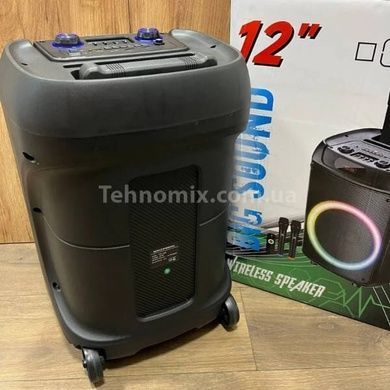Колонка з мікрофонами, колесами та ручкою Bluetooth Wireless Speaker TTD-1209 Чорна