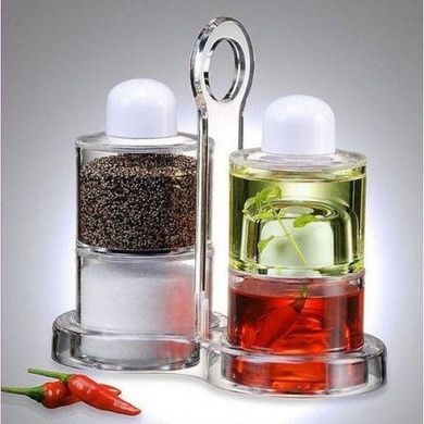 Набір для олії, оцту, перцю та солі Spice Jar Stack Dispenser Set