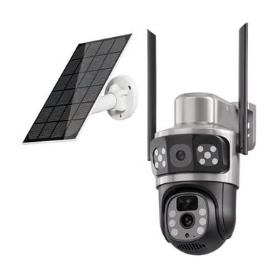 Камера відеоспостереження вулична поворотна із сонячною панеллю 300Вт IP PTZ 7003 V380 4G Чорна