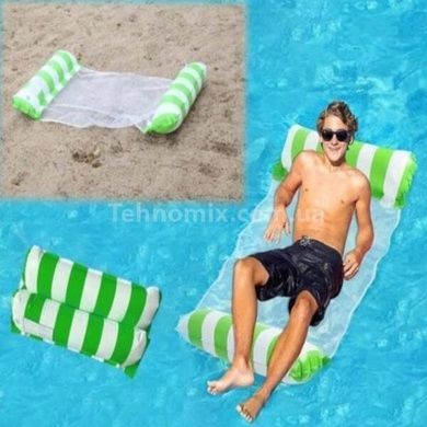 Гамак водный надувной Pool Loungers Белый с салатовым