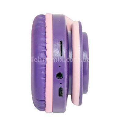 Бездротові навушники Bluetooth з котячими вушками LED YW-018 Фіолетові