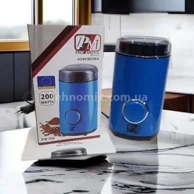 Кофемолка измельчитель электрическая Promotec PM-596 200W Синяя