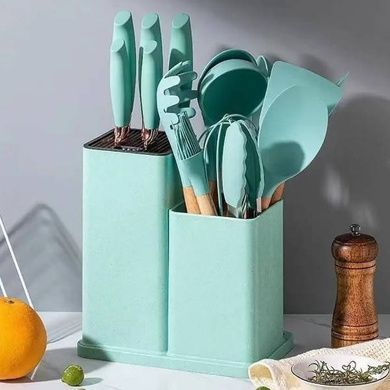 Набір кухонного приладдя 19 предметів Kitchenware Set Бірюзовий