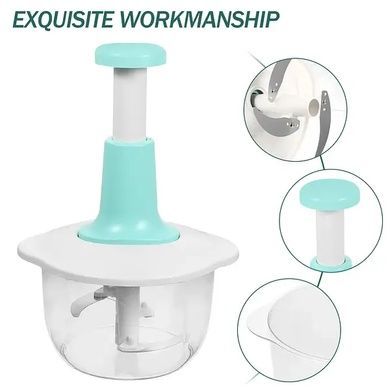 Подрібнювач ручний для овочів з контейнером Food Processor TV One Бірюзовий