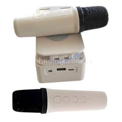 Підставка для телефону з караоке та 2 мікрофони Microphone speaker set K18-2 Бежева