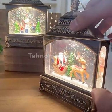 Новорічний нічник Урожай ліхтар Санта з подарунками XMAS WDL-24072D Коричневий