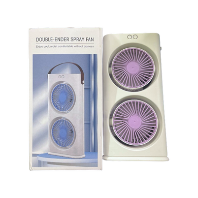 Вентилятор настільний Double-ended Spray Fan з LED підсвічуванням Білий