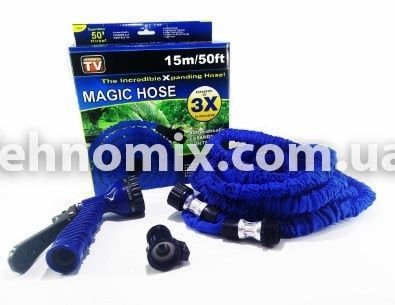 Садовый шланг Expandable Hose 15м (XHOSE 15 метров) + В ПОДАРОК насадка-распылитель для полива