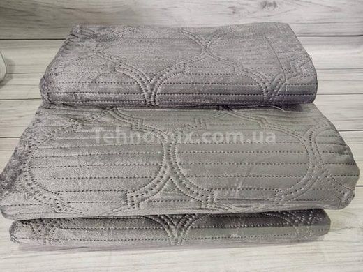 Покрывало(240х260см) с наволочками (50х70см) Toskana Antrasit Велюр