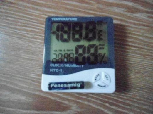 Цифроые годинник гігрометр LCD 3 в 1 HTC-1 Білий