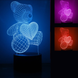 Настольный светильник 3D Desk Мишка с сердцем