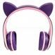 Бездротові навушники Bluetooth з котячими вушками LED YW-018 Фіолетові