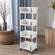 Этажерка органайзер на 4 полки напольная пластиковая на колесиках Storage rack 1226 Белая