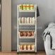 Этажерка органайзер на 4 полки напольная пластиковая на колесиках Storage rack 1226 Белая