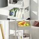 Этажерка органайзер на 4 полки напольная пластиковая на колесиках Storage rack 1226 Белая