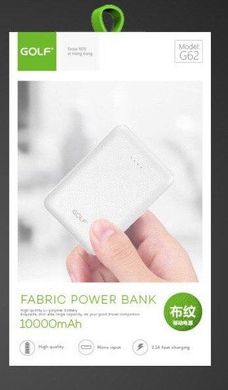 Внешний аккумулятор Power bank GOLF G62 10000 mAh Белый