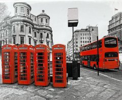 Алмазная мозаика GM74581 "Лондон. Автобус и телефонные будки" 40x30 см в коробке