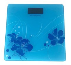 Весы напольные Domotec YZ-1604 голубые с цветком