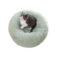 Лежанка пухнастик для котів та собак глибока 50 см Зелений